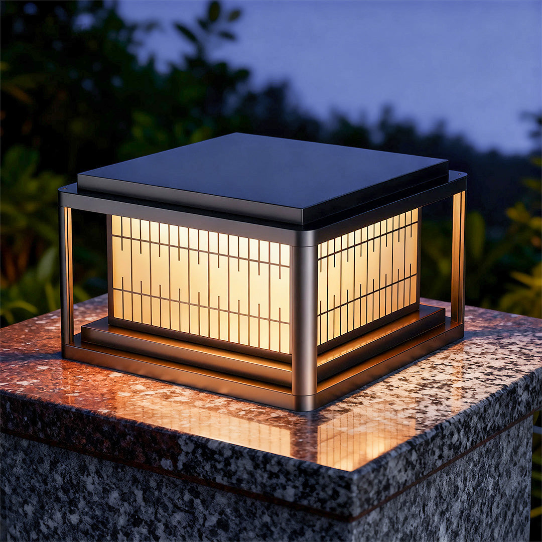 Modern Outdoor LED Pillar Light — Aluminum & Acrylic, Solar / Hardwired, IP54, 25cm / 30cm / 40cm