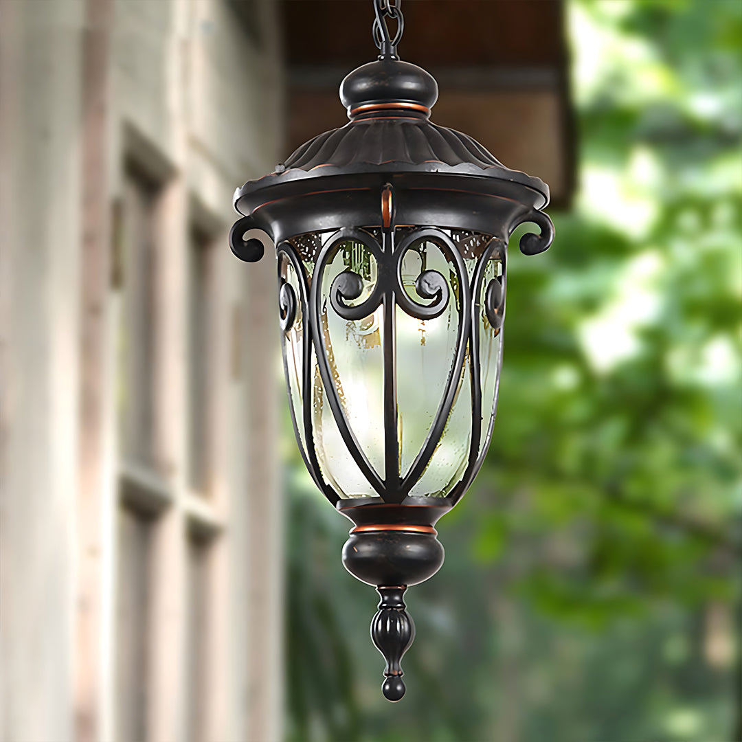 Mid-Century Cone Outdoor Pendant Light — Black Aluminum, Scratch-Resistant Glass, IP54, E27 LED, 7W