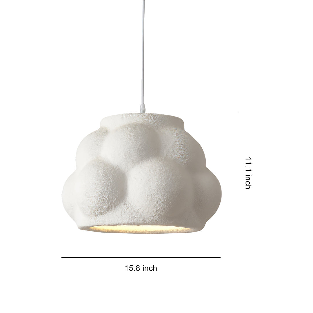 French-Style Single Pendant Light — Metal and Frosted PS Glass, E27, 15.75" Wide, 59.1" Adjustable Chain