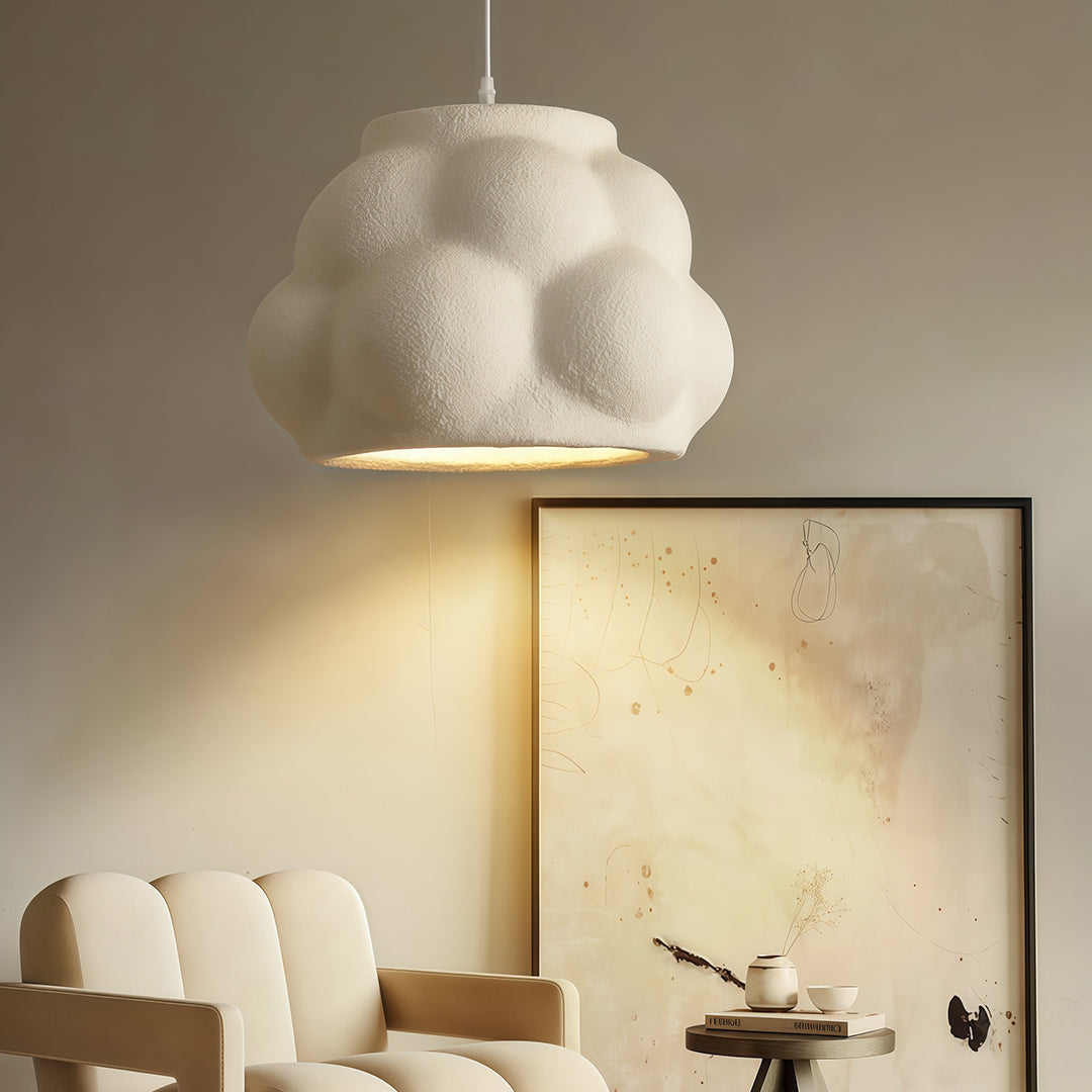 French-Style Single Pendant Light — Metal and Frosted PS Glass, E27, 15.75" Wide, 59.1" Adjustable Chain