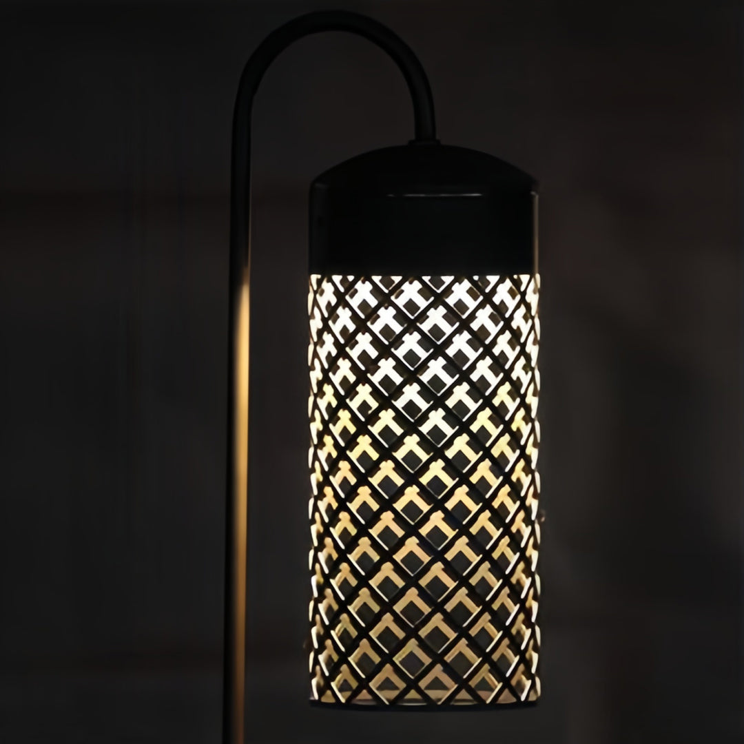 Minimalist Cylindrical Outdoor Pendant Lantern — Black Stainless Steel, 2W LED, IP54, Portable