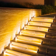 RGB Solar Step & Deck Lights, 4-Pack — ABS/PC, LED, IP65 Weatherproof, Warm White + 7-Color Mode, Auto Dusk-On