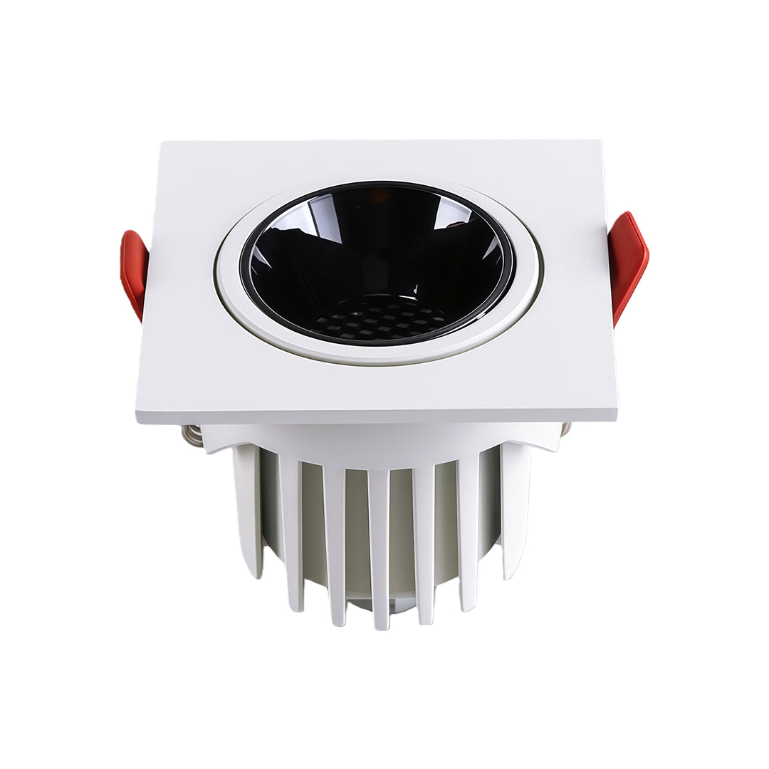 Square Recessed Downlight — Aluminum & Acrylic, LED, 7W–10W, 3000K / 4000K / 6000K, Ra90, Single- or Double-Head