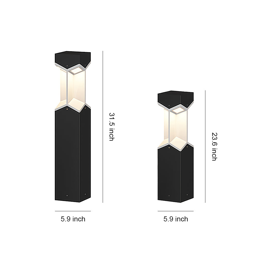 Minimalist Outdoor Bollard Light — Stainless Steel & Aluminum, 10W LED, IP54, 23.6" or 31.5"