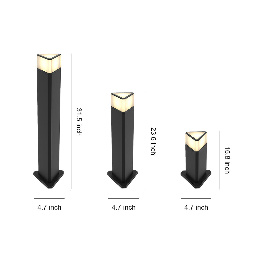 Modern Cylindrical Bollard Path Light — Black Aluminum, White Acrylic, 7W LED, IP54, 400/600/800mm
