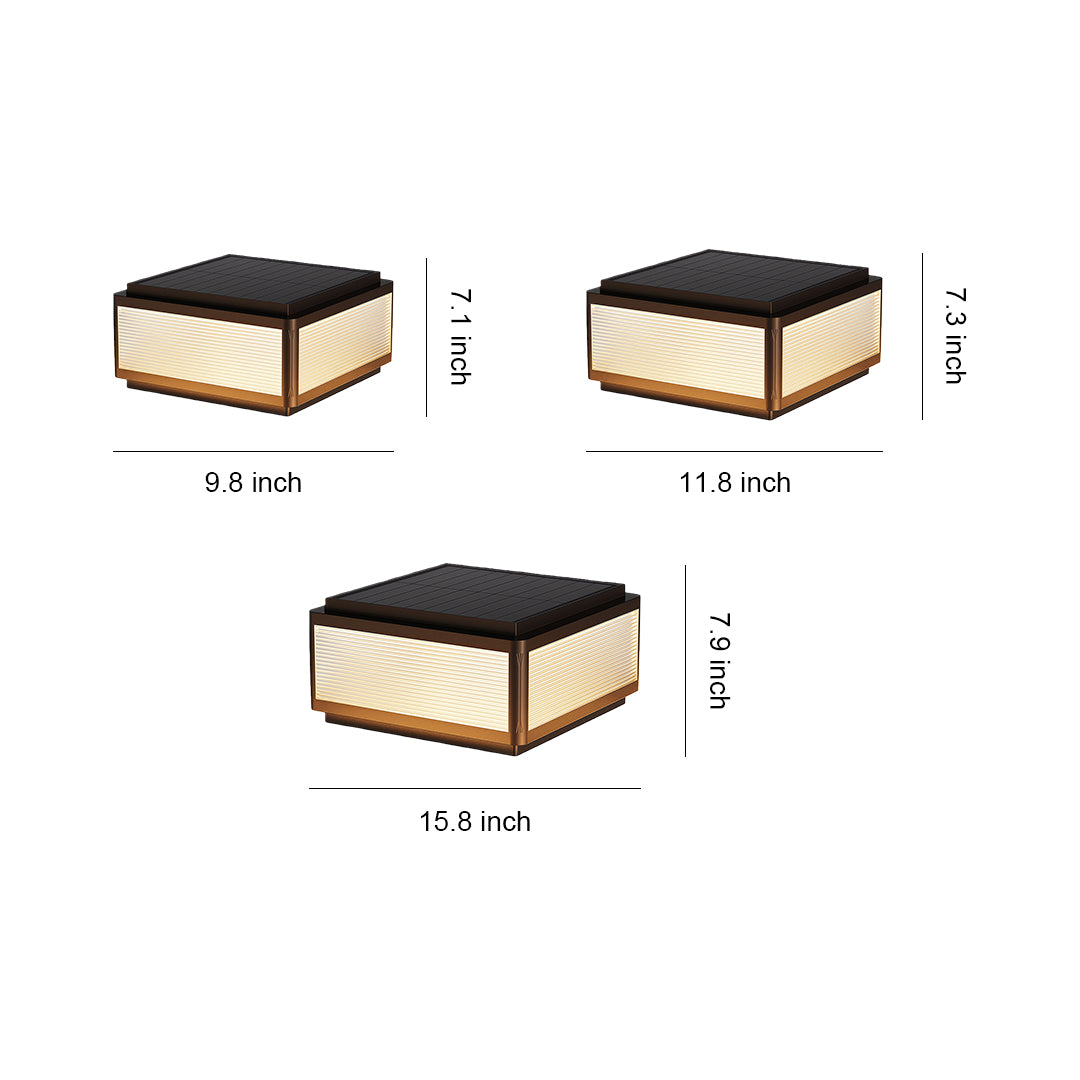 Modern Outdoor Pillar Light — Black Aluminum, White Acrylic, LED, Hardwired or Solar, 25cm / 30cm / 40cm, IP54, 3-Step Dimming