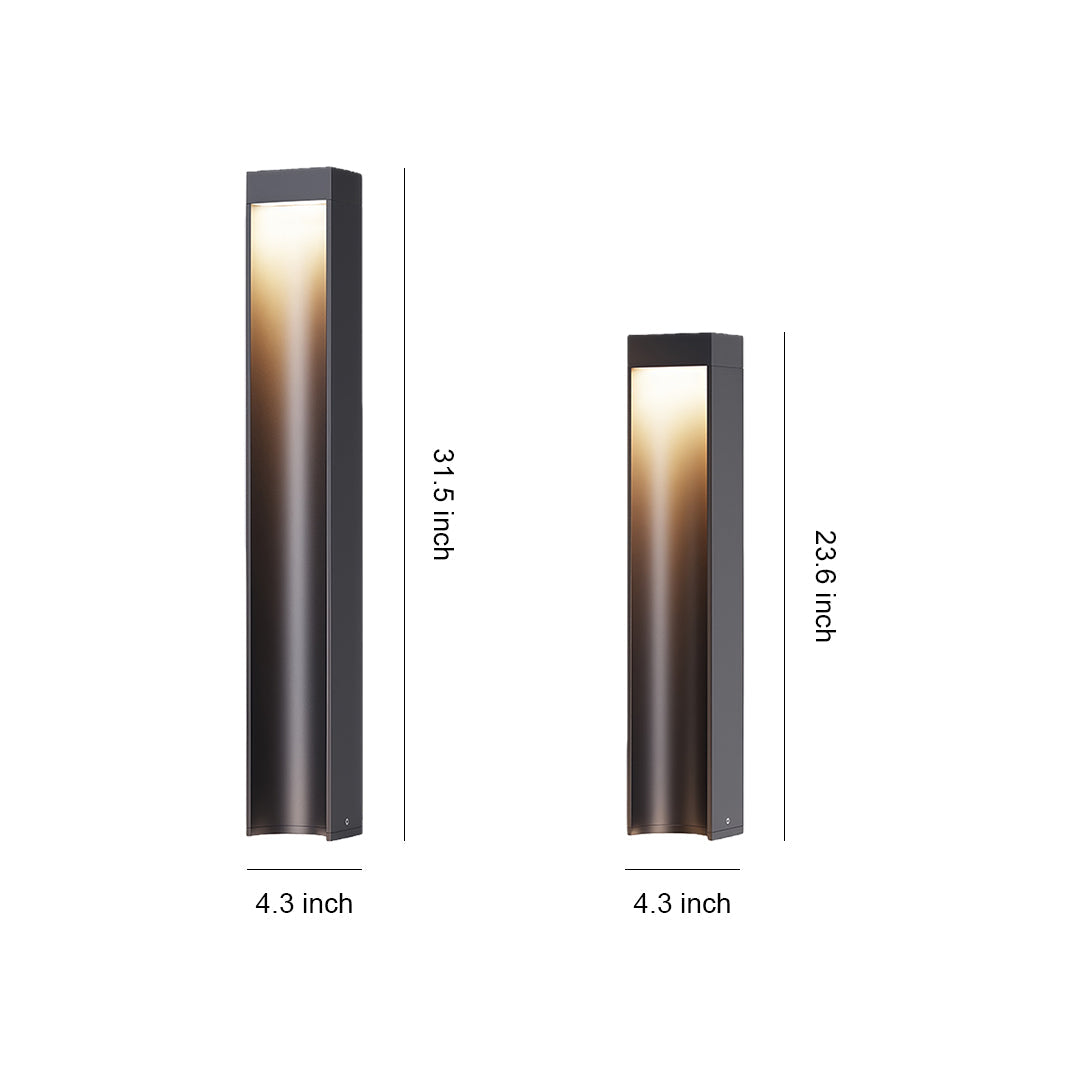 Minimalist Black Garden Path Light with Stakes — Aluminum, 7W LED, IP54, 3000K, 60cm / 80cm