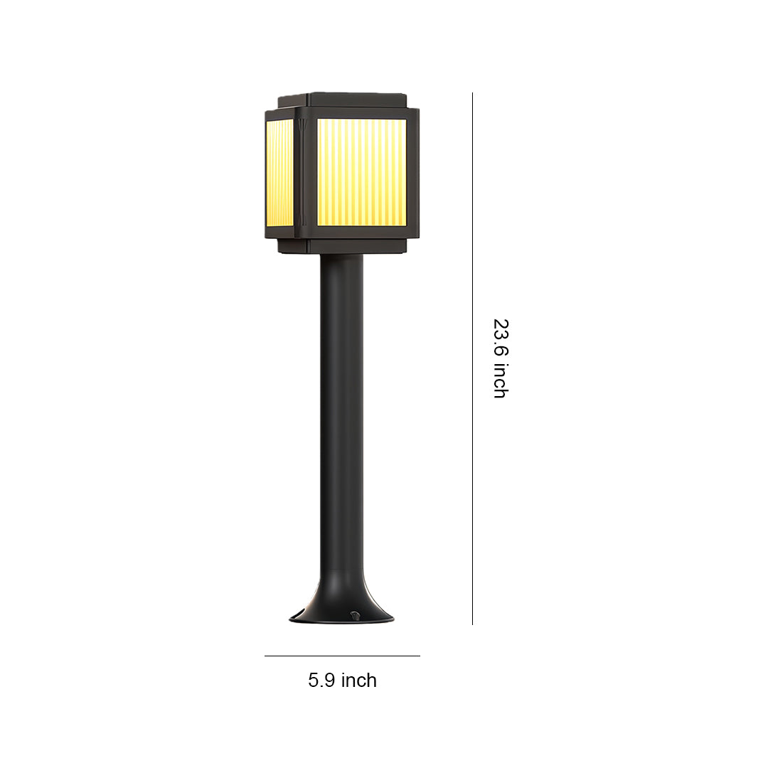 Modern Solar Post-Top Path Light — Black Aluminum, LED, 3-Step Dimming (3000K/4000K/6000K), Remote Control, IP54, 23.6"