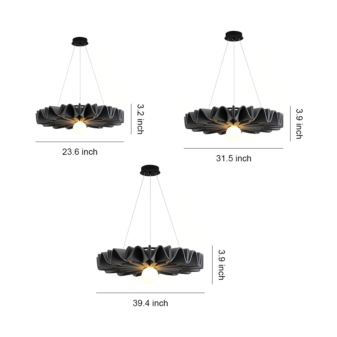 Large-Diameter PET Felt Pendant — Minimalist, Sound-Absorbing, E27, 24"–40" Sizes