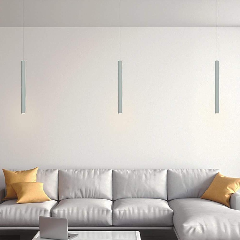 Slim Cylindrical Mini Pendant — Black Aluminum, Integrated LED Downlight, 5W, 1-Light