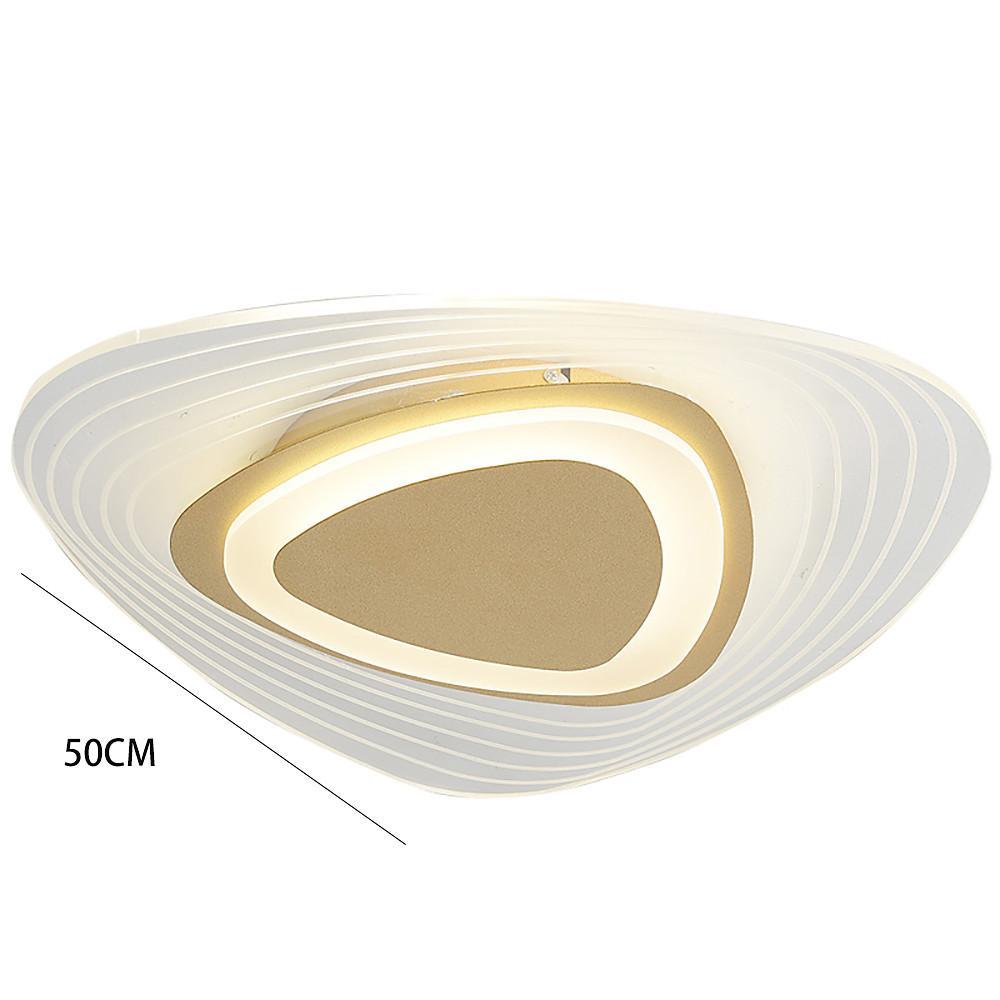 Geometric Semi-Flush Mount Ceiling Light — Metal and Acrylic, Gold Finish, Integrated LED, 20" or 24"