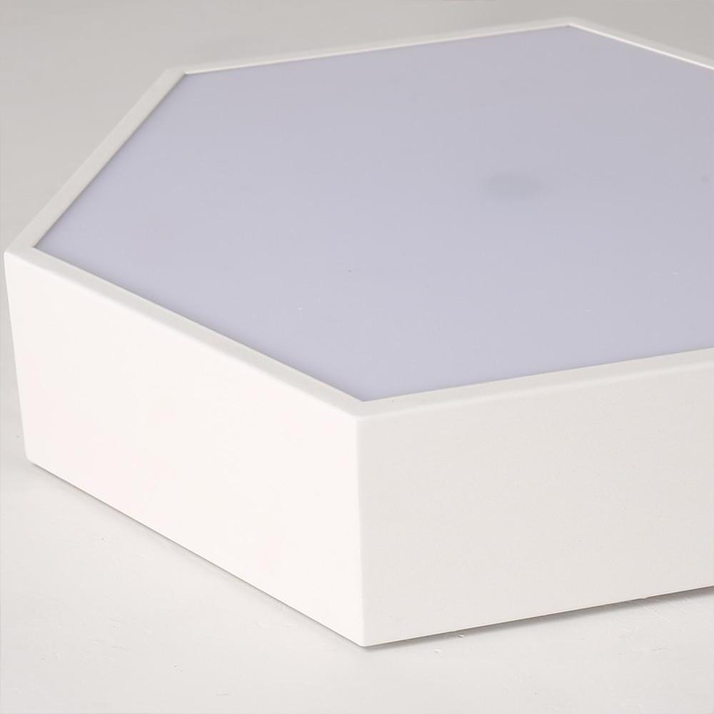 Geometric LED Flush-Mount Ceiling Light — Metal & Acrylic, Tri-Color Wireless Control, 15" Wide