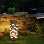 sleek and durable modern rectangular outdoor bollard lights