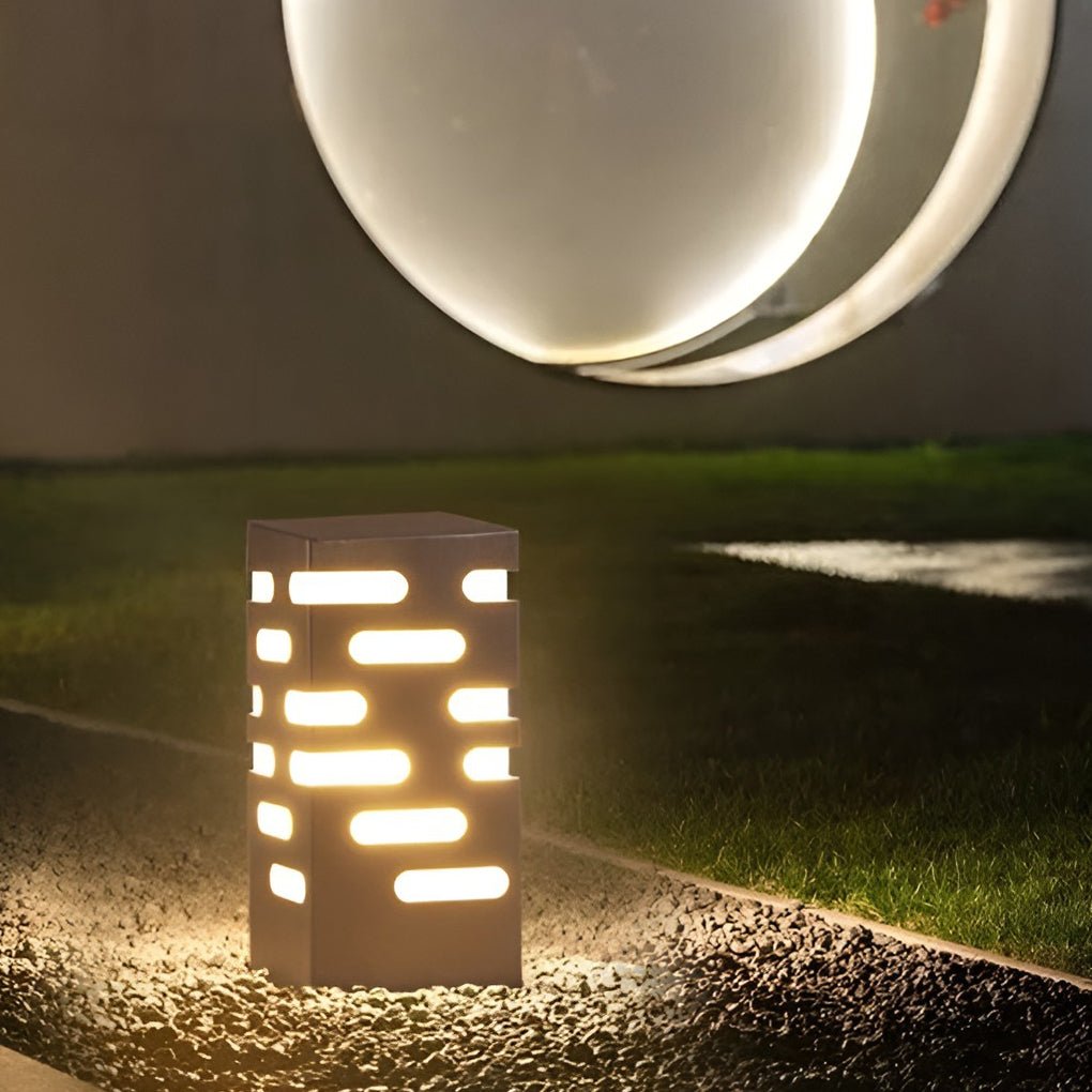 sleek and durable modern rectangular outdoor bollard lights