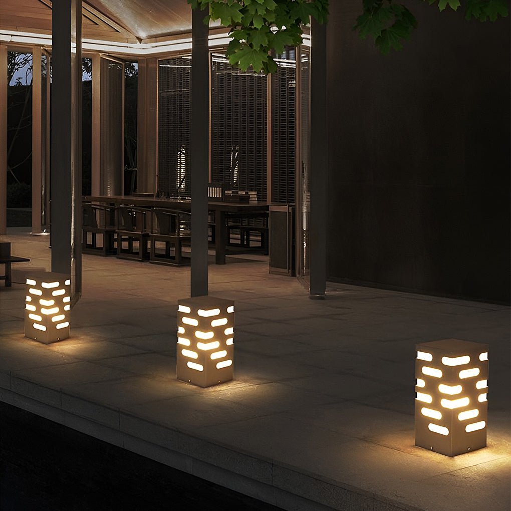 sleek and durable modern rectangular outdoor bollard lights