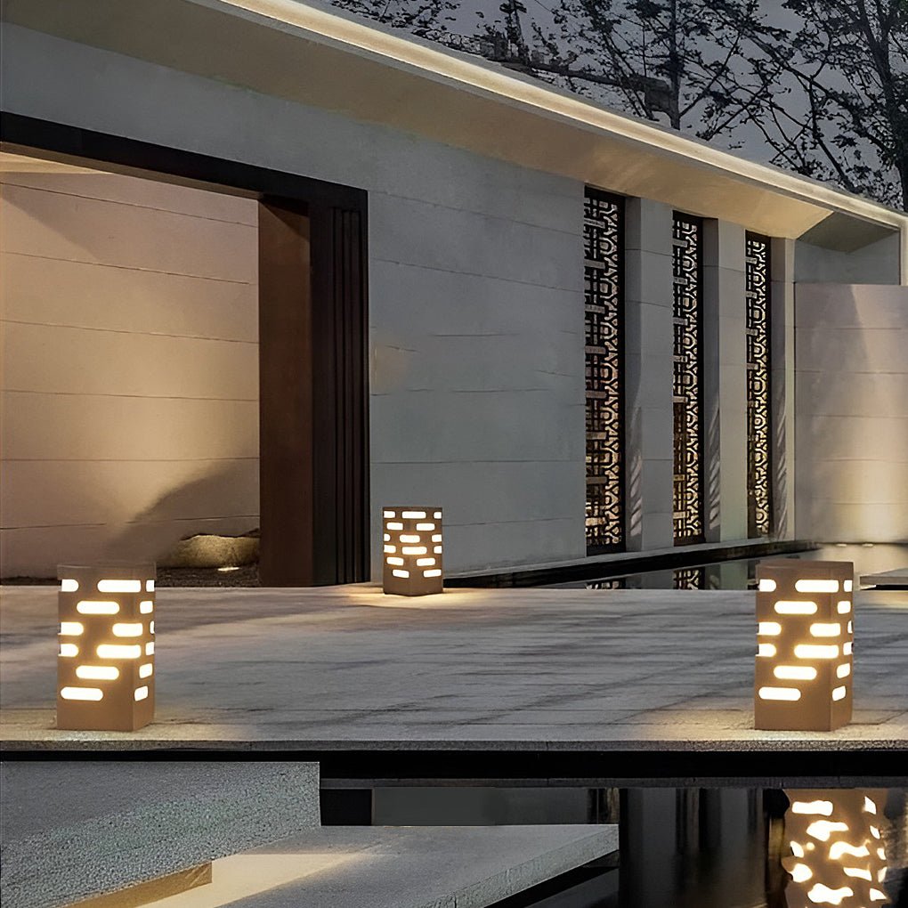 sleek and durable modern rectangular outdoor bollard lights