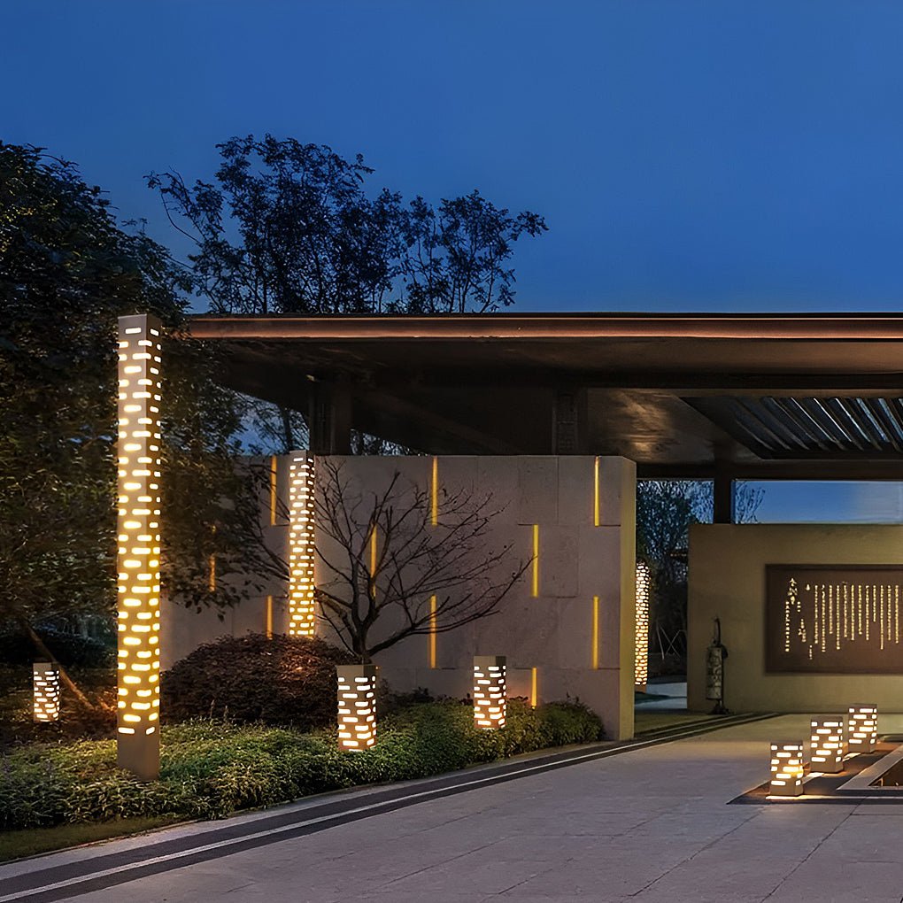 sleek and durable modern rectangular outdoor bollard lights