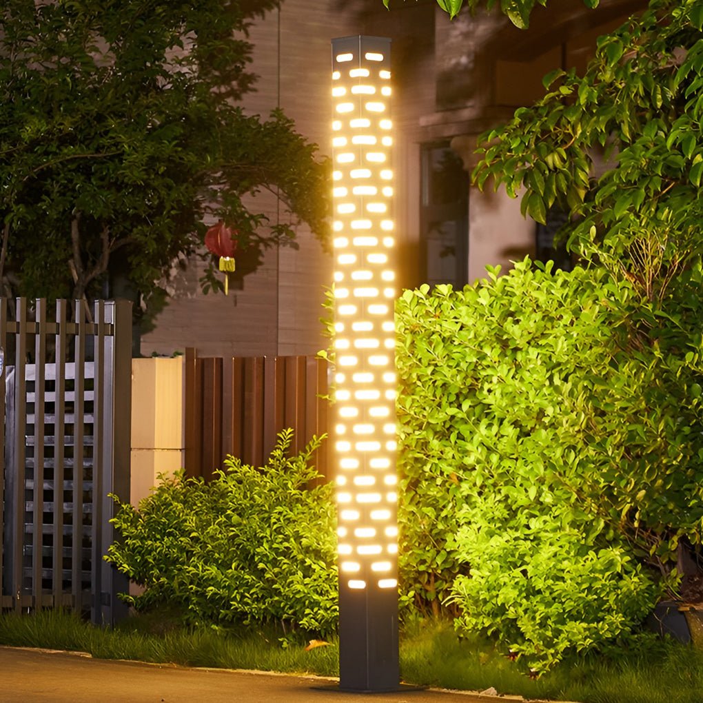 sleek and durable modern rectangular outdoor bollard lights