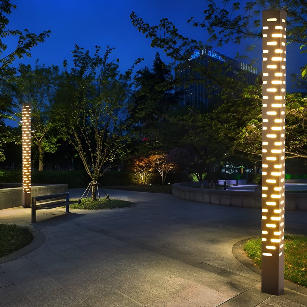 sleek and durable modern rectangular outdoor bollard lights