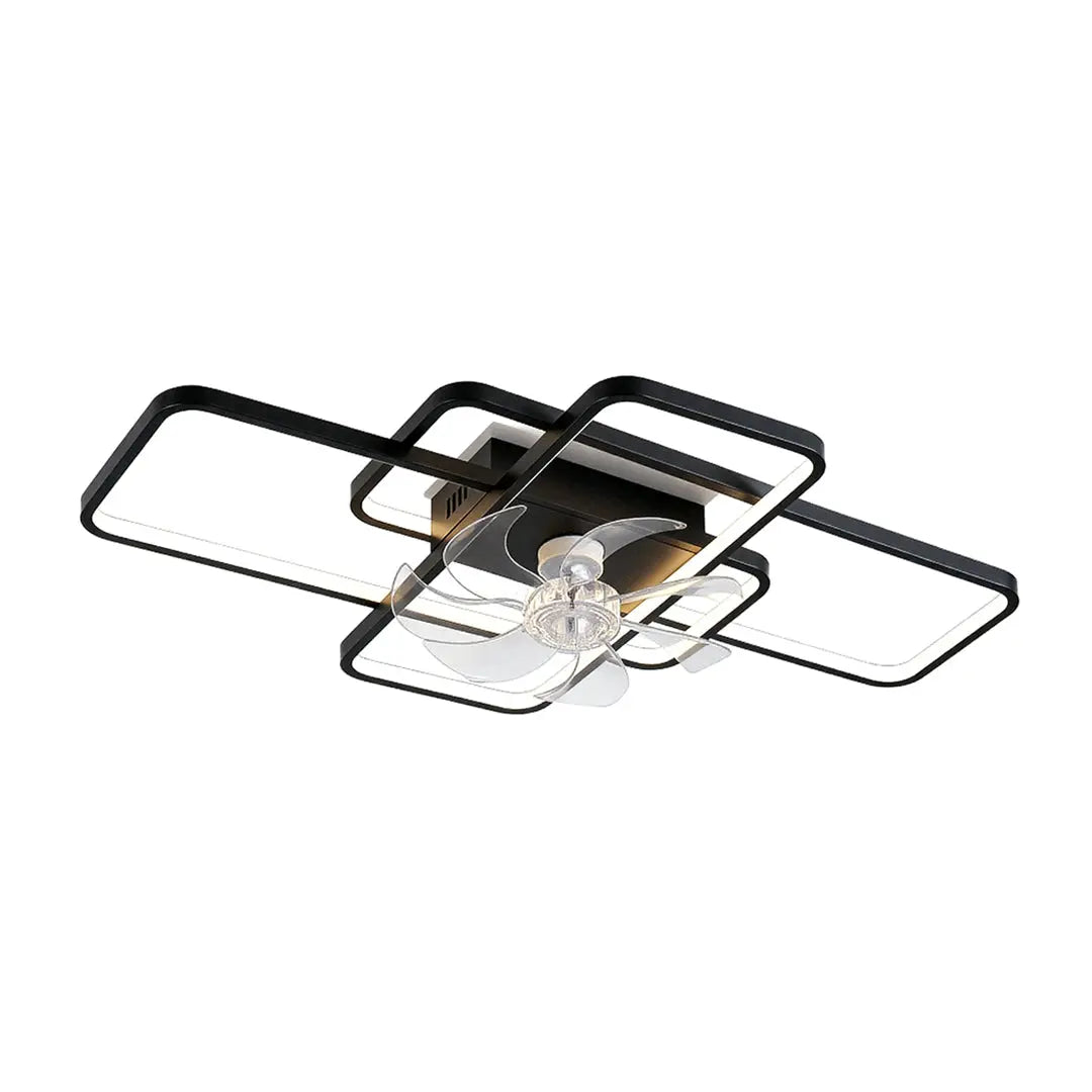 Large Ceiling Fan with Lights - Clear Acrylic Shade and ABS Blades Luxe