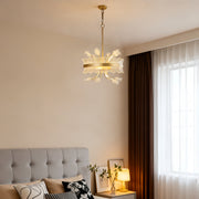 Blossom Chandelier — Gold-Plated Metal with Crystal Glass, 25W LED, 3000K, Adjustable 1.8m Cord, 20.5"