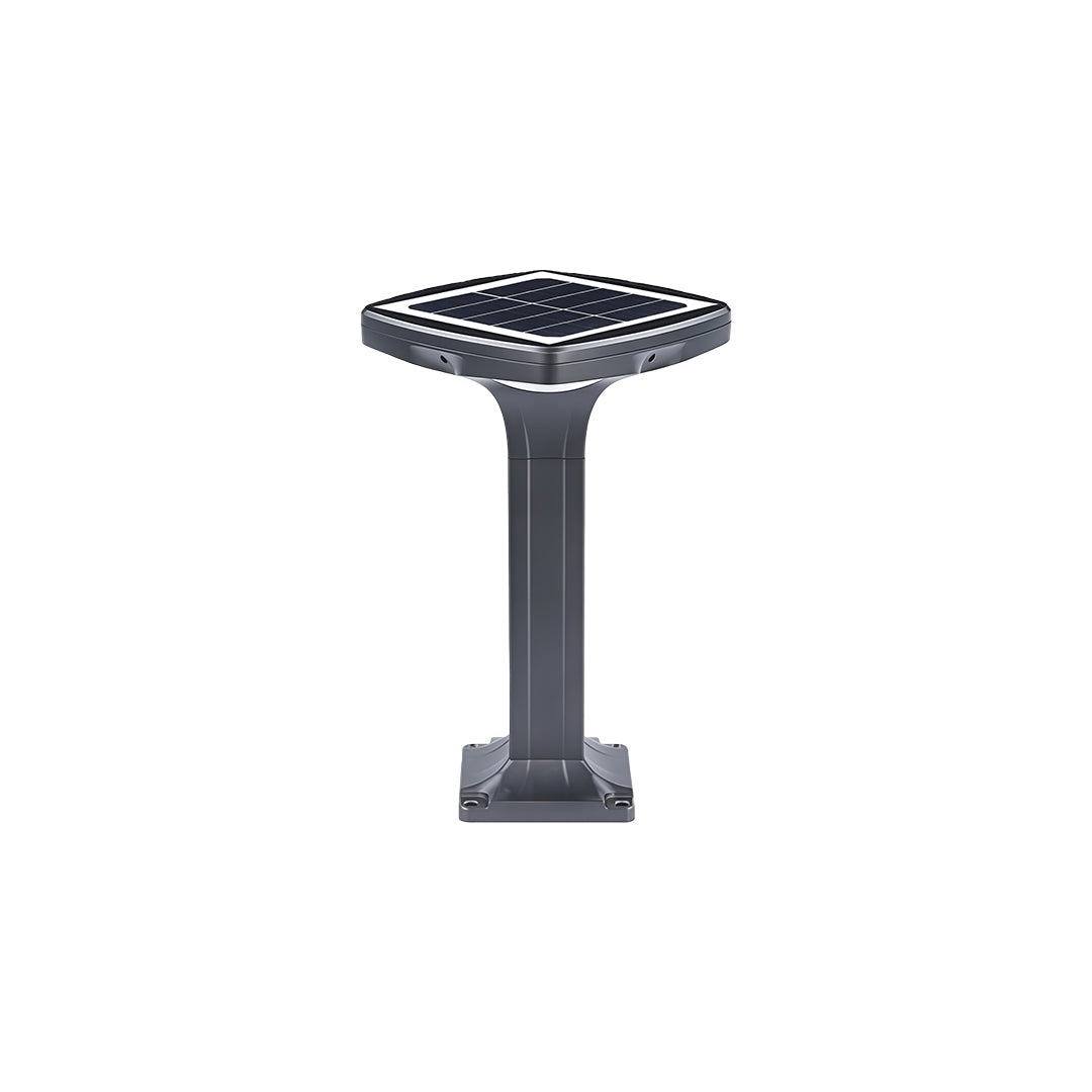 Outdoor Bollard Light — Black Aluminum, LED, Solar / Hardwired, IP65, 4 Heights, 3000K / 6000K