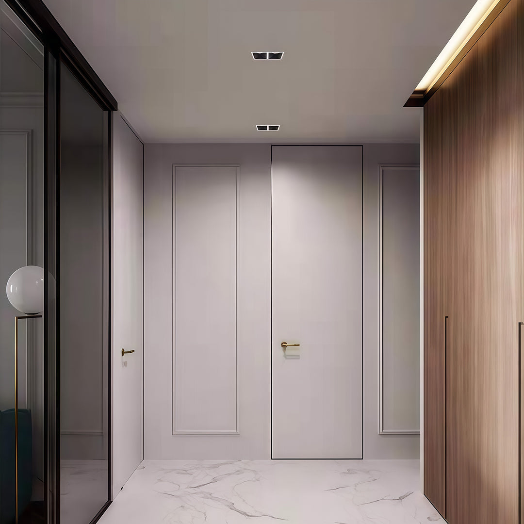 Square Linear Grid LED Recessed Downlight — Aluminum, Anti-Glare, 7W–24W, 3000K / 4000K / 6000K, Single or Double Head