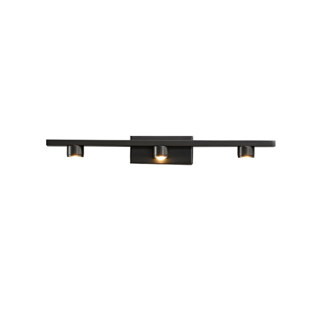 Minimalist Black LED Vanity Light Bar — Copper-Aluminum, Glass Mirror Surface, 3000K, 9W–15W, 40cm–70cm