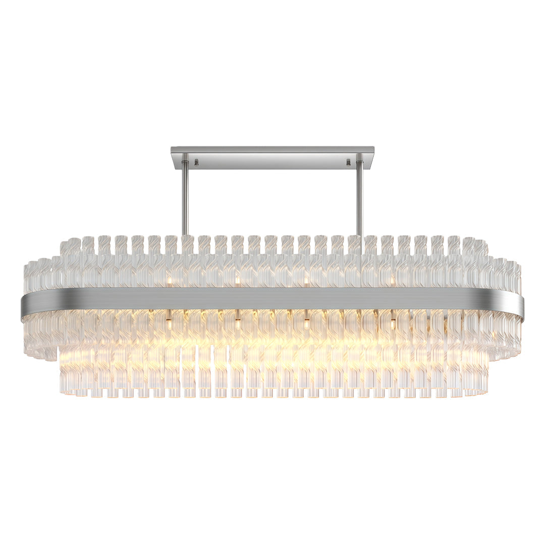 Industrial Modern Chandelier — Solid Brass, Transparent Glass, G9, Multiple Sizes