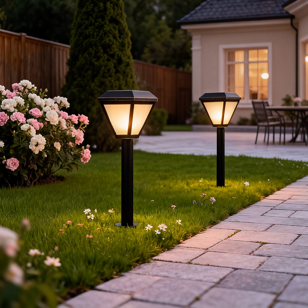 Solar Bollard Path Light — Full Copper and Glass, 1W LED Warm White, IP55, 1200mAh, 19.7"