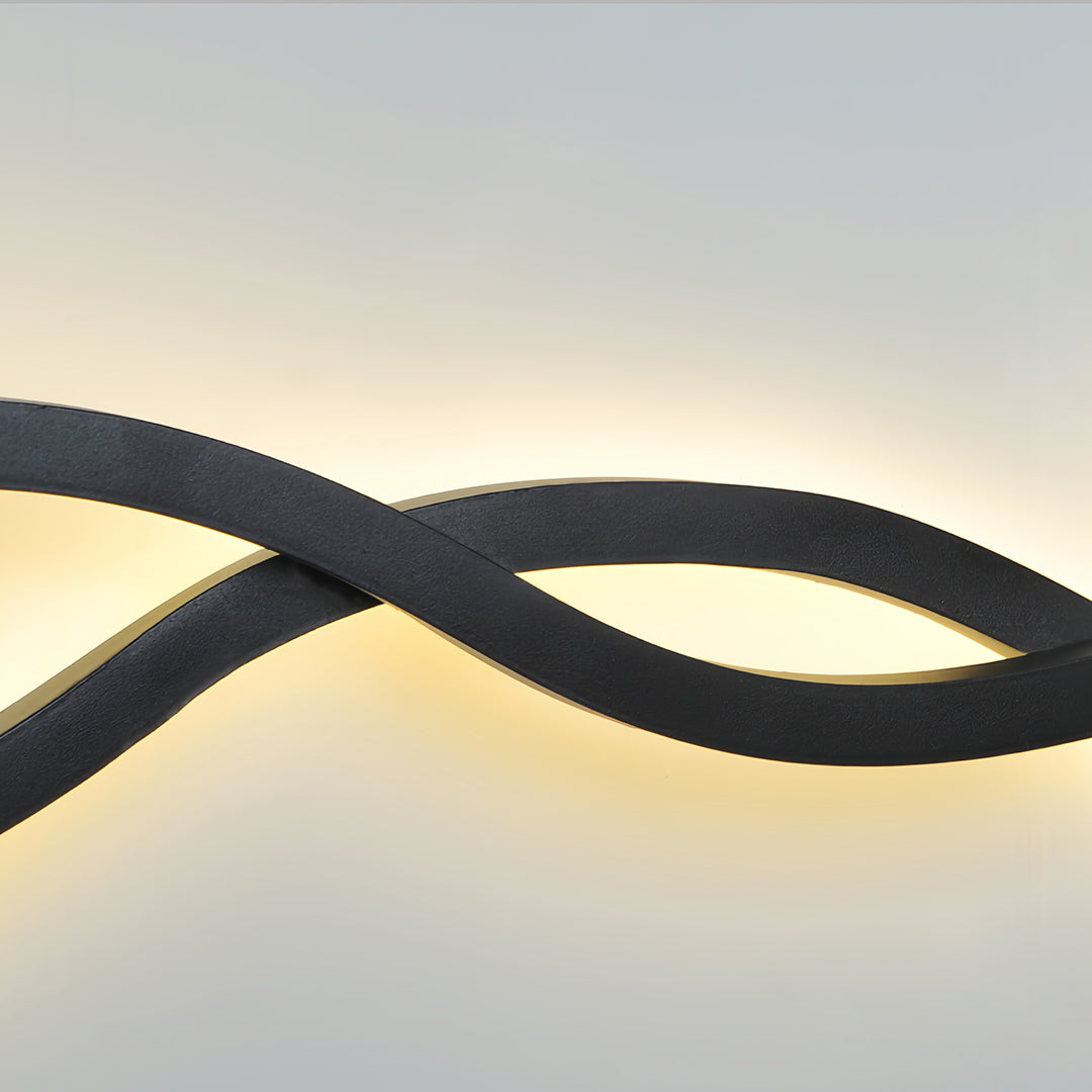 Wavy Linear Wall Sconce — Aluminum & Silicone, 19W LED, USB Rechargeable, 5000mAh Battery, 3-Step Dimming, 39.37"