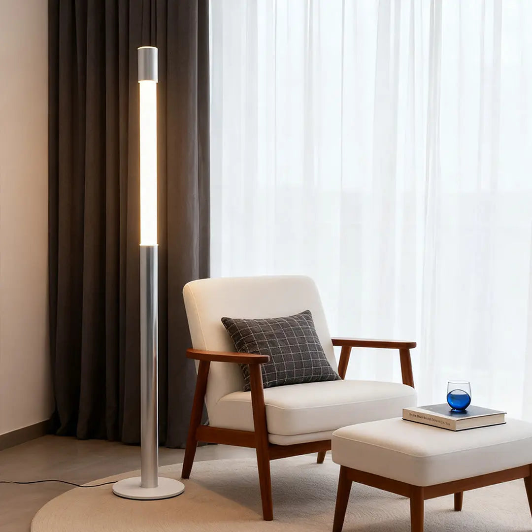 Elegant Minimalist Gray Italian Floor Lamp with Creative Design Luxe