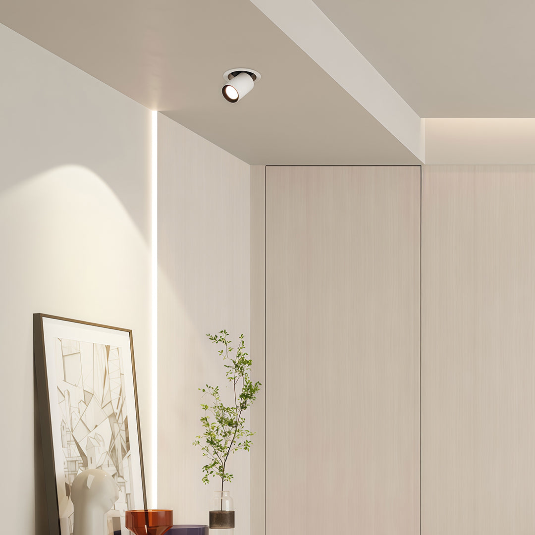 Extendable & Rotatable Recessed LED Spotlight — Aluminum & Acrylic, 12W–35W, Three-Color Dimming, 360° Rotation, Ra90