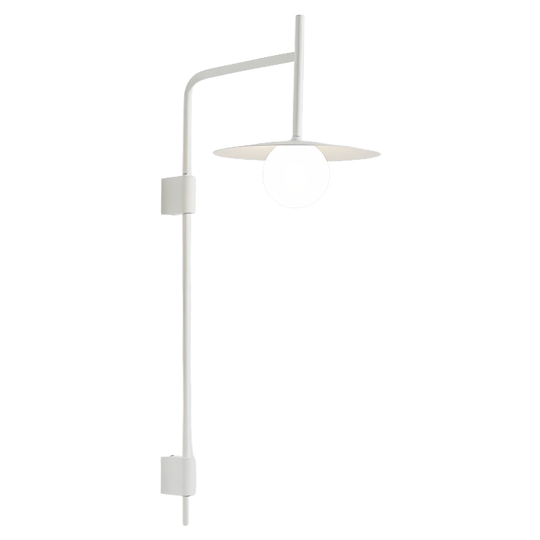 Modern Industrial Swing-Arm Wall Sconce — Frosted Glass, G9 LED, 12W Hardwired, Fixed or Adjustable