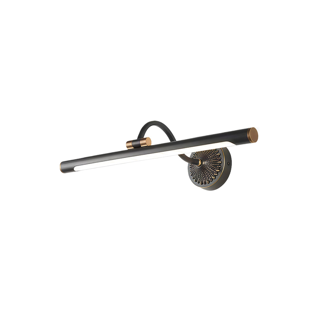 Retro Tube Vanity Light Bar — Full Copper, White Acrylic, LED 4000K, 240° Adjustable, 9W–16W, 17.7"–29.5"