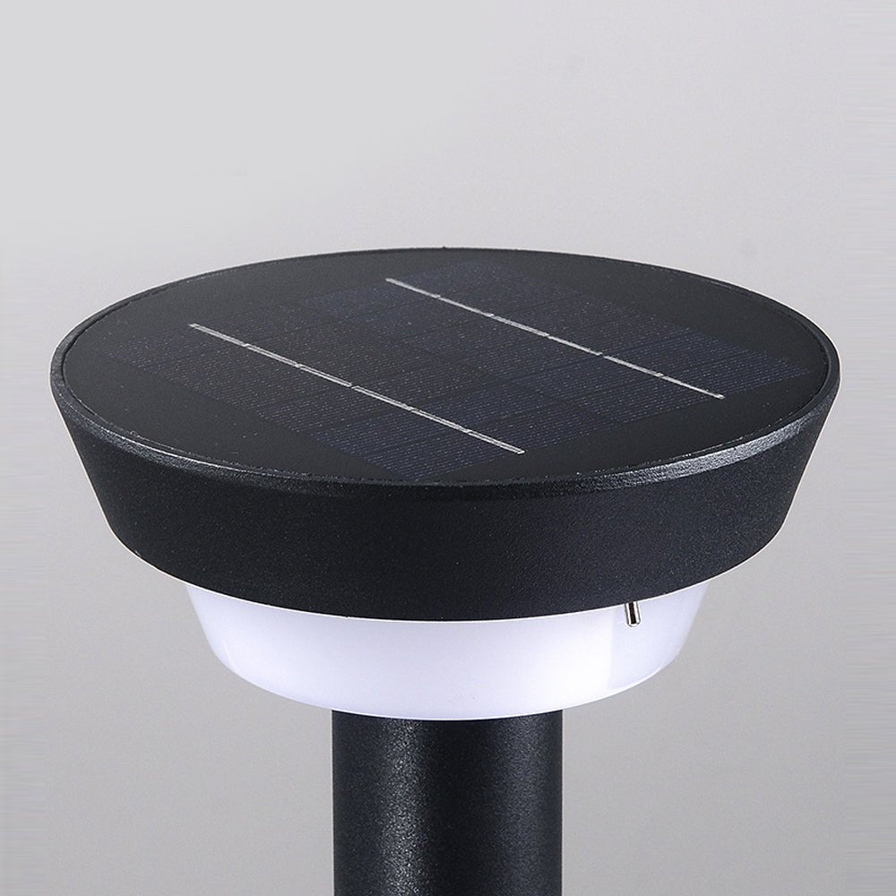 Cylinder Solar Path Light — Black Aluminum, LED, Adjustable Spike or Base, IP65, 3000K