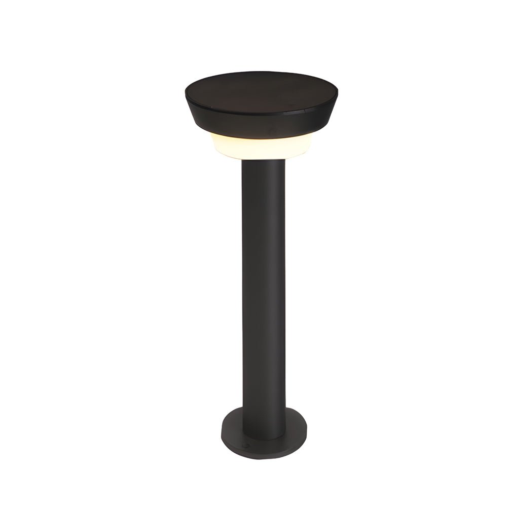 Cylinder Solar Path Light — Black Aluminum, LED, Adjustable Spike or Base, IP65, 3000K