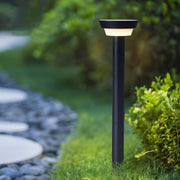 Cylinder Solar Path Light — Black Aluminum, LED, Adjustable Spike or Base, IP65, 3000K