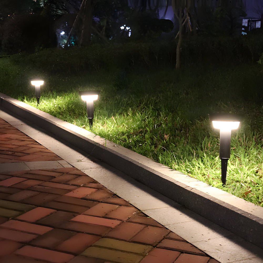 Cylinder Solar Path Light — Black Aluminum, LED, Adjustable Spike or Base, IP65, 3000K