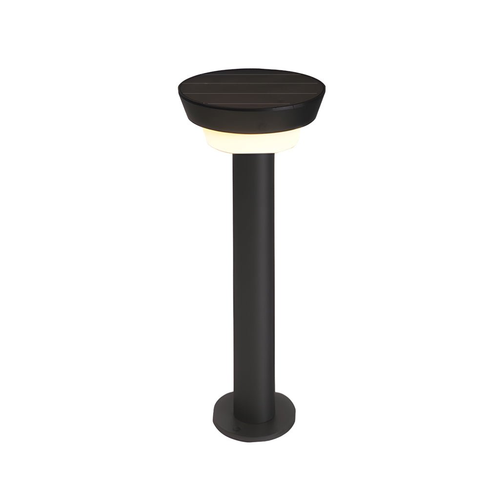 Cylinder Solar Path Light — Black Aluminum, LED, Adjustable Spike or Base, IP65, 3000K