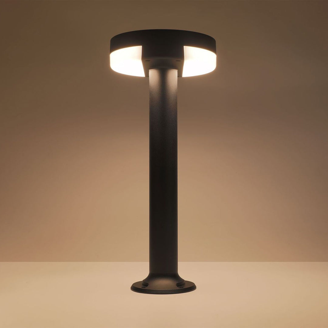 Modern Minimalist Outdoor Path Light — Sand-Black Die-Cast Aluminum, LED, Solar / Hardwired, IP65, 24"–48" Heights