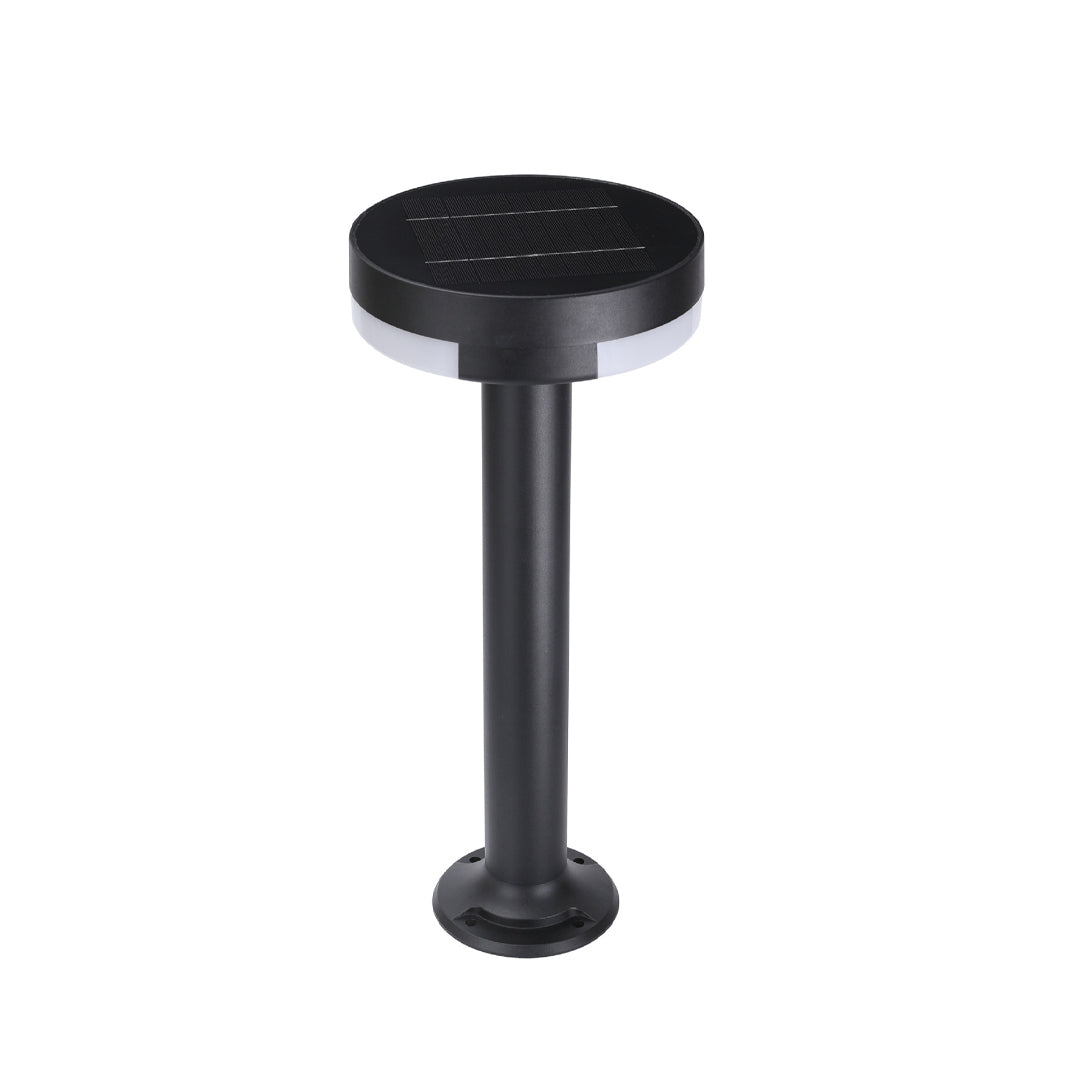 Modern Minimalist Outdoor Path Light — Sand-Black Die-Cast Aluminum, LED, Solar / Hardwired, IP65, 24"–48" Heights