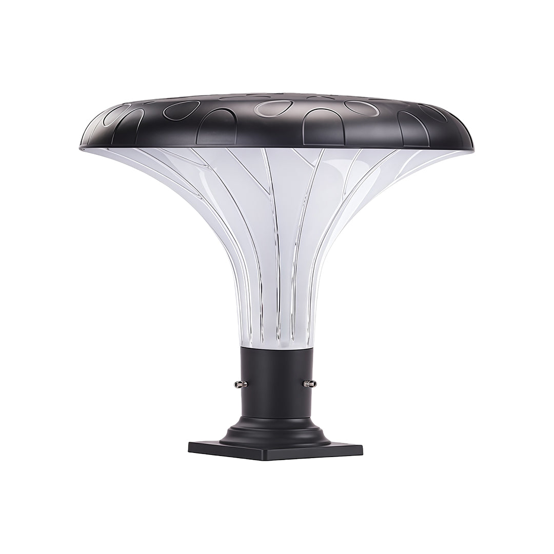 Outdoor Pillar Light — Black Die-Cast Aluminum, Solar or Hardwired, 20W / 50W LED, 3000K / 6000K, IP65 Weatherproof