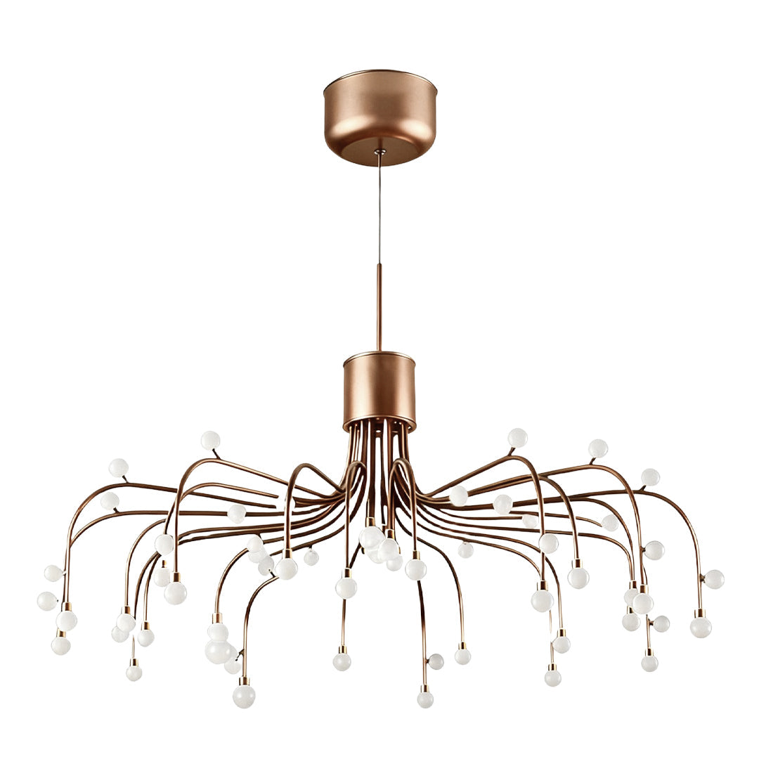 Modern Retro Chandelier — Iron and Aluminum, White Acrylic, 4000K LED, 47.2" Adjustable Chain, Black / White / Gold