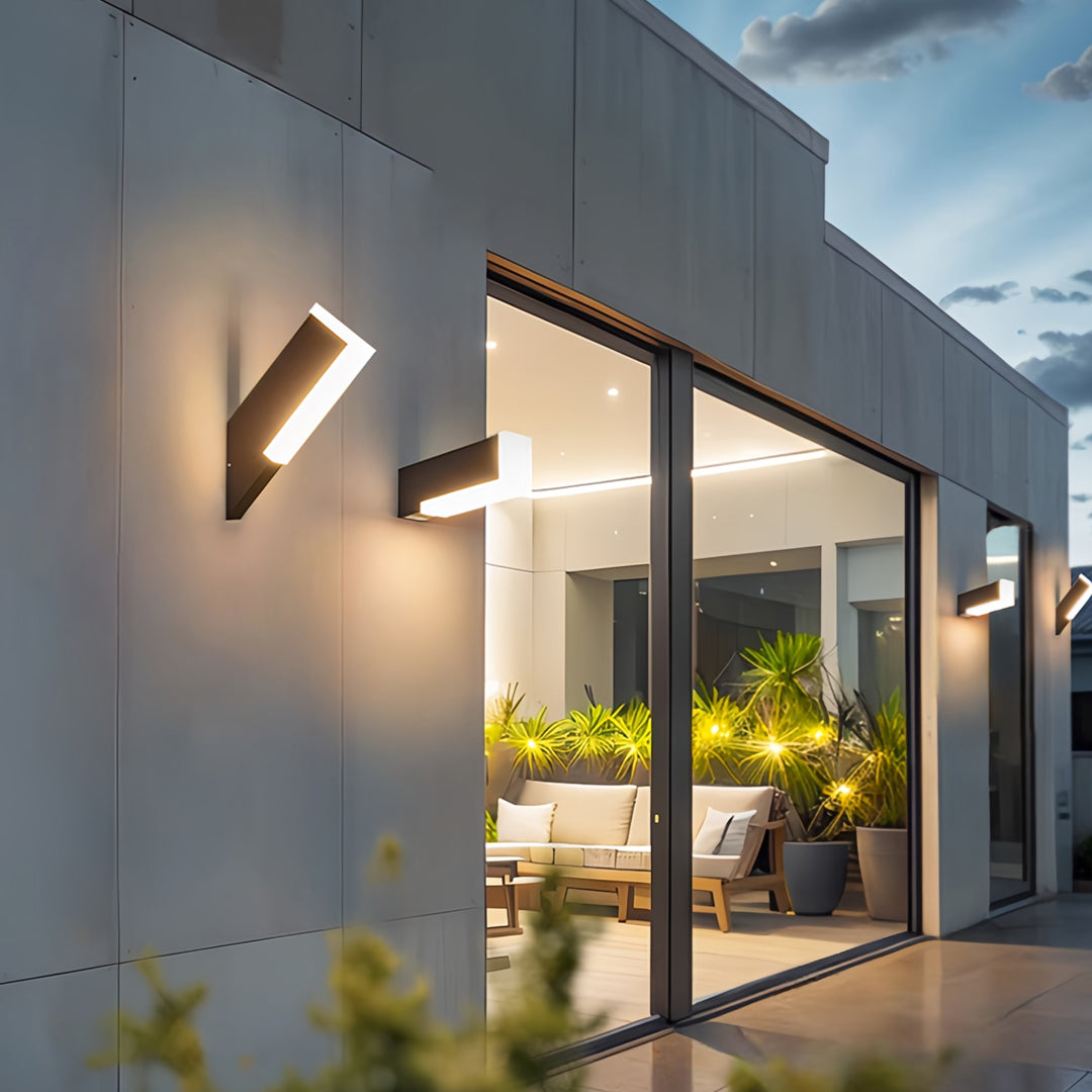 Minimalist Outdoor Wall Lantern — Black Aluminum, White Acrylic Shade, 12W LED, IP65, Hardwired