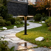 Modern Solar Path Light — Black Die-Cast Aluminum, Single or Double Head, Dual Color Temperature, IP65, 4000mAh