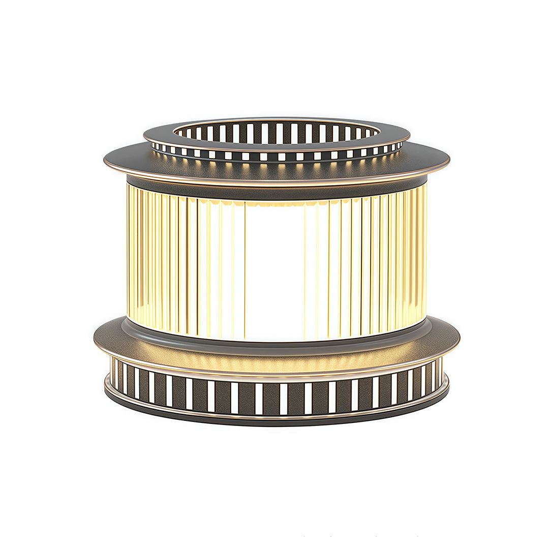 Modern Minimalist Cylindrical Pillar Light — Mirror-Black Stainless Steel, 7W LED, IP65 Weatherproof