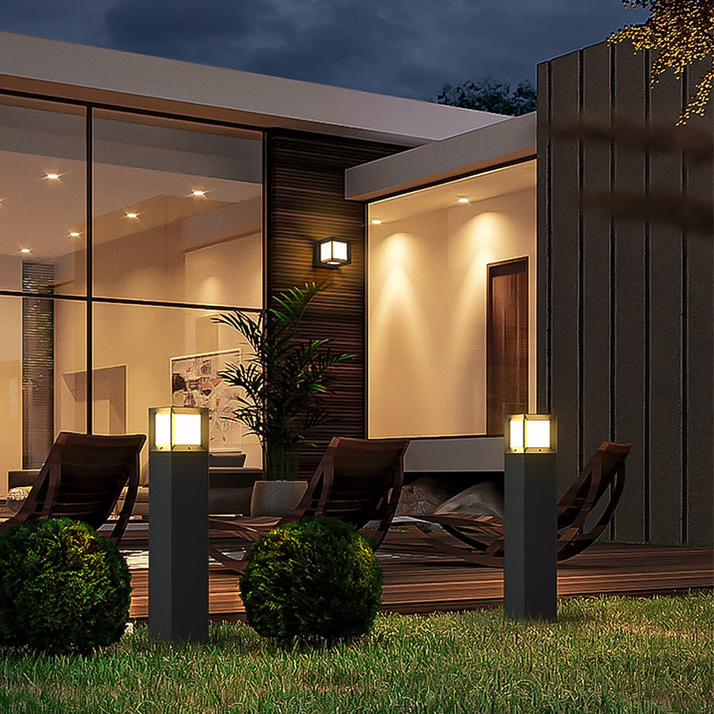 sleek weatherproof classic led tall bollard lights for landscape path lighting