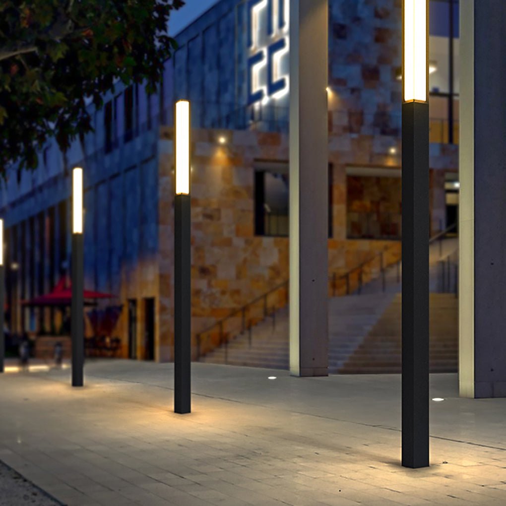 sleek weatherproof classic led tall bollard lights for landscape path lighting