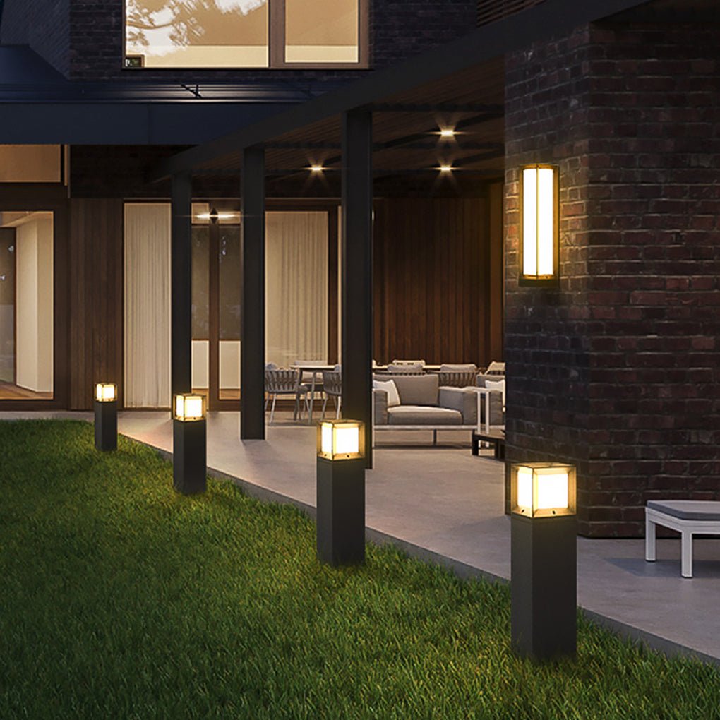 sleek weatherproof classic led tall bollard lights for landscape path lighting